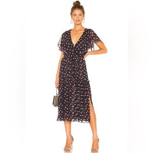 MISA Los Angeles Veronique Dress in Navy Pink Floral